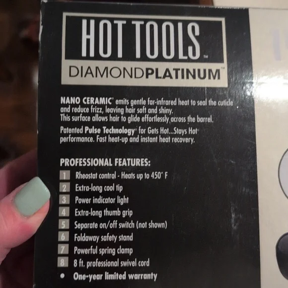 Hot Tools Diamond Platinum Gold Curling Iron - Picture 9 of 14